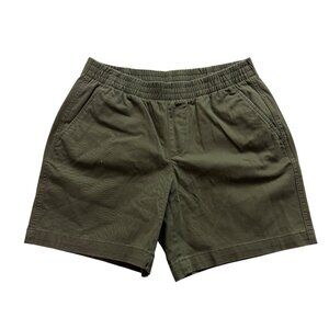 Lands’ End Women’s Green Cotton Elastic Waist Stretch Shorts Size 6P - New